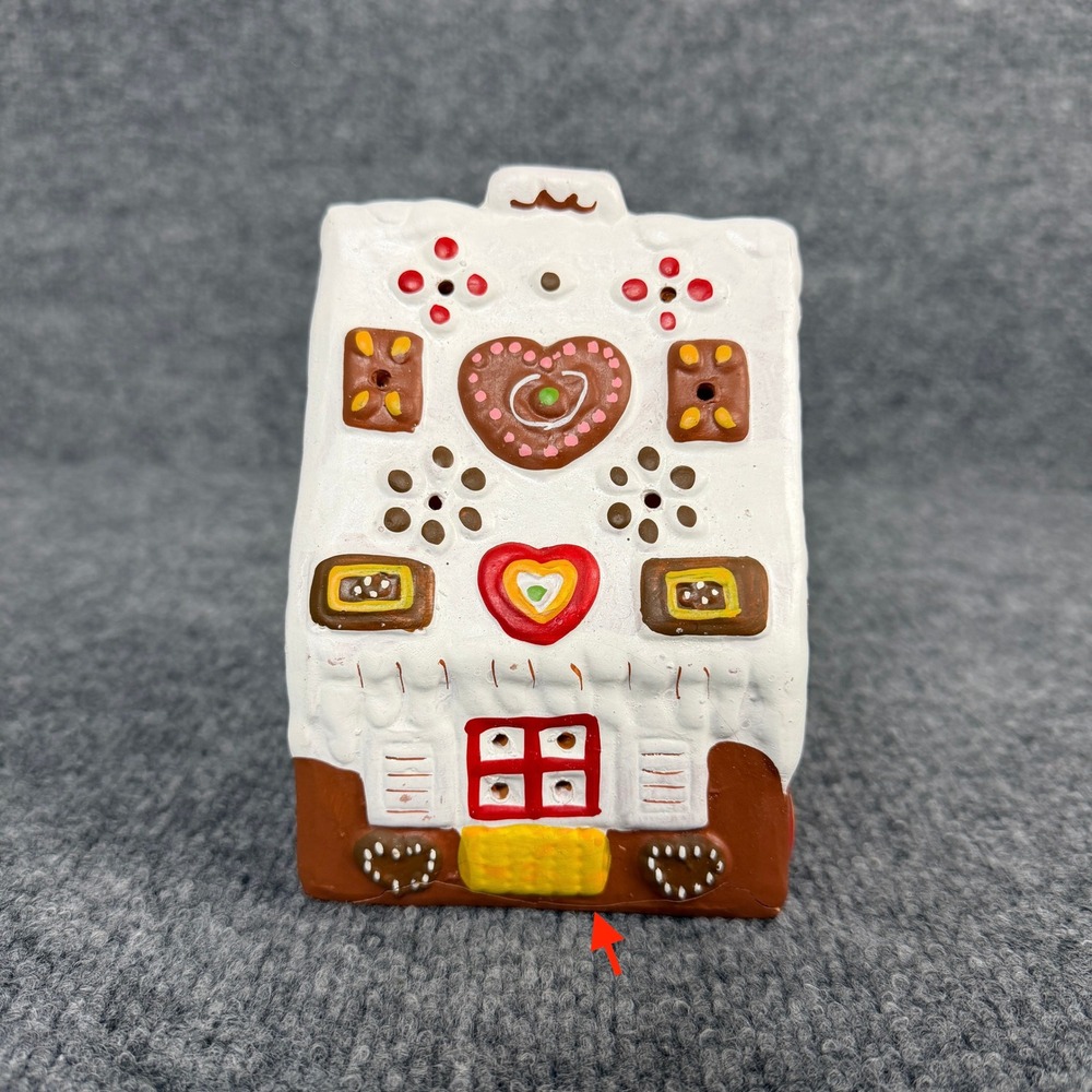 Vintage Gingerbread House Candle Holder Ceramic German Christmas Decor - Picture 2 of 10
